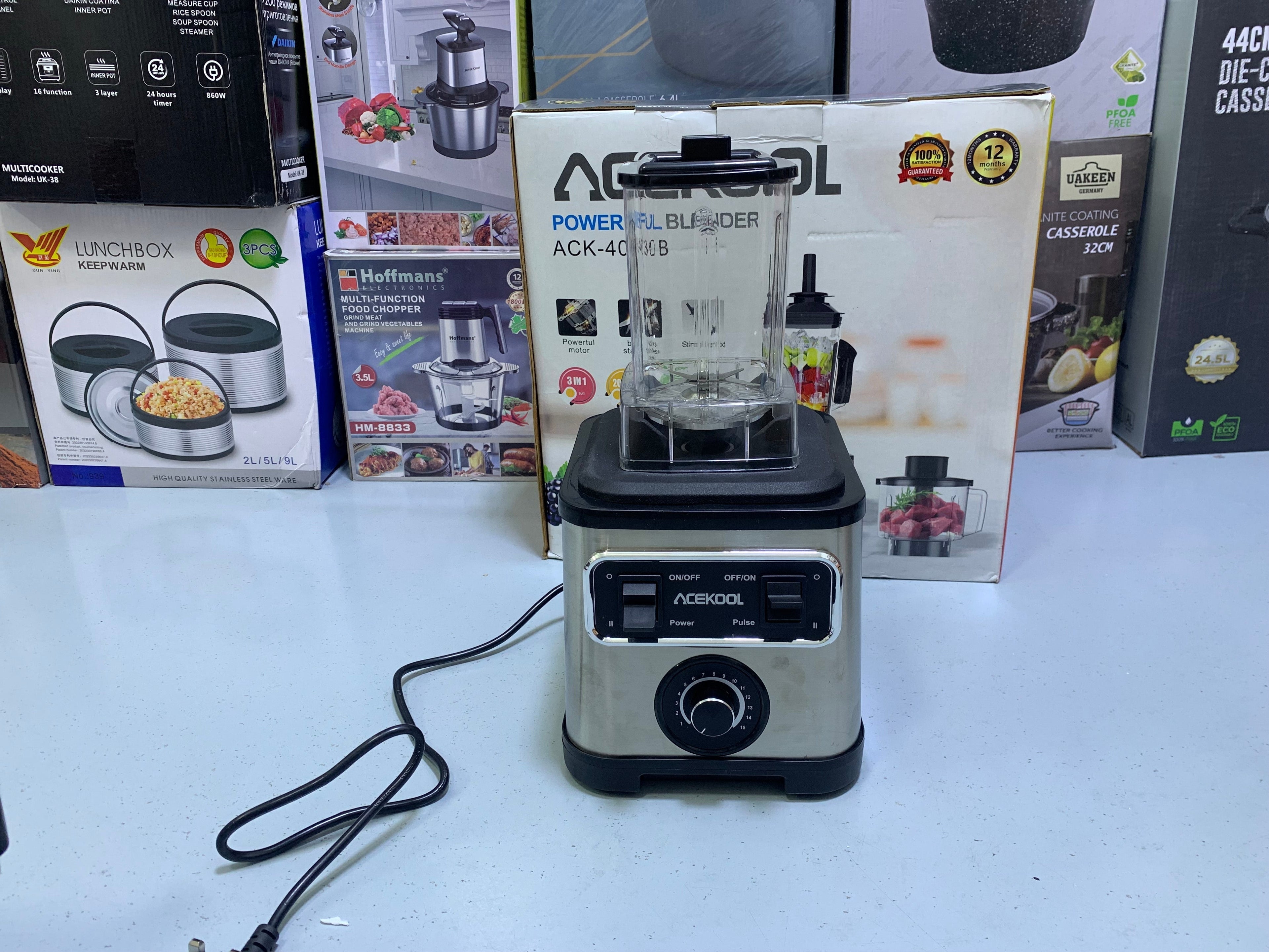 ACEKOOL Powerful 3 in 1 Blender 2000w and 2.5L Stainless Steel Blades