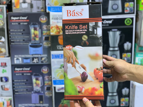 Bass Kitchen Knife Set 8 Pieces with Rotating and Folding Stand