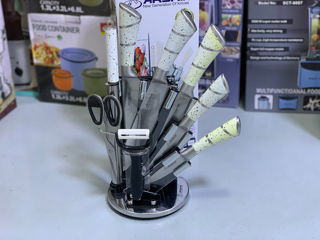 Arshia Knife Set 9 Pieces Stainless Steel