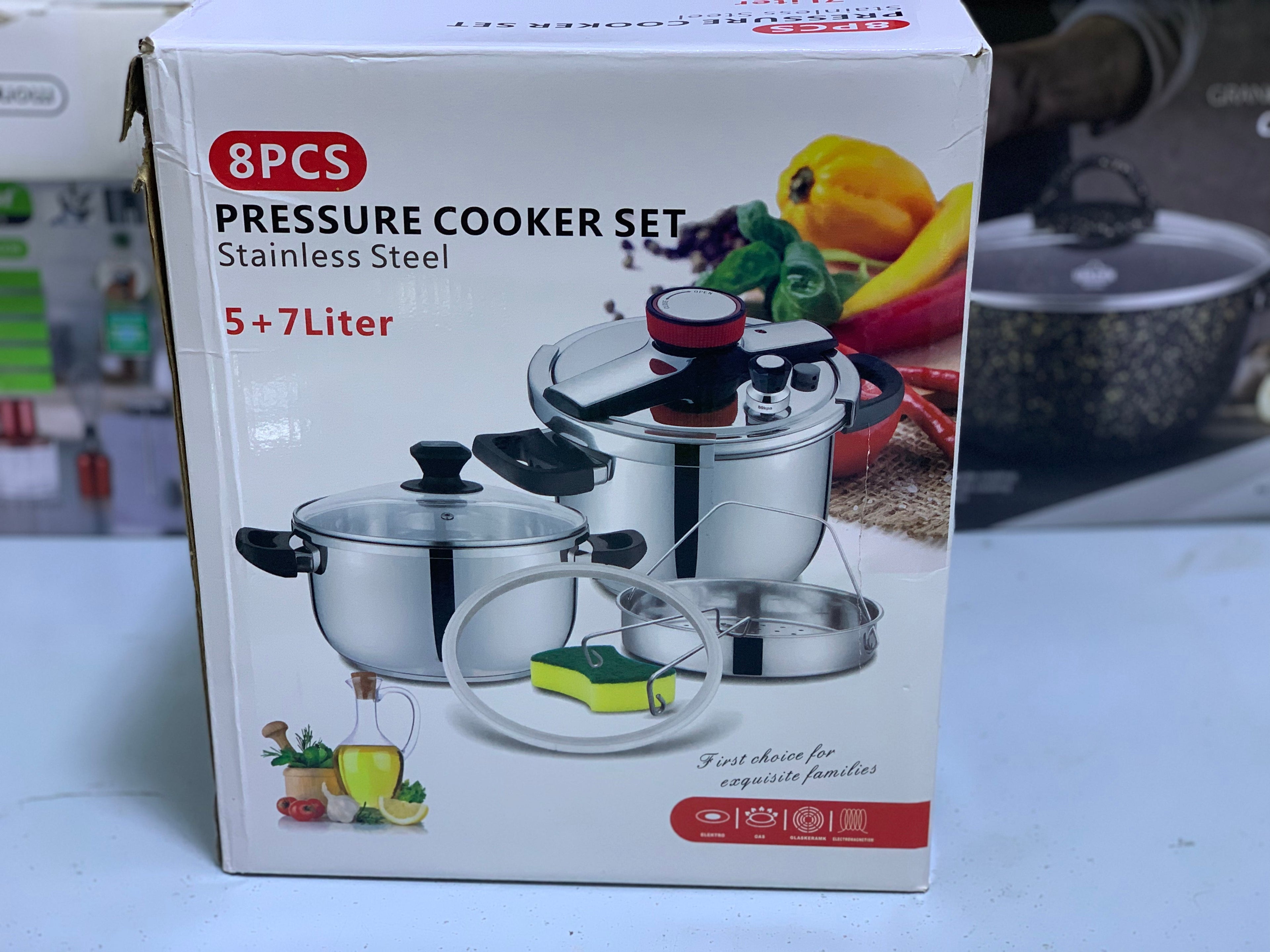 5L and 7L Pressure Cooker Stainless Steel