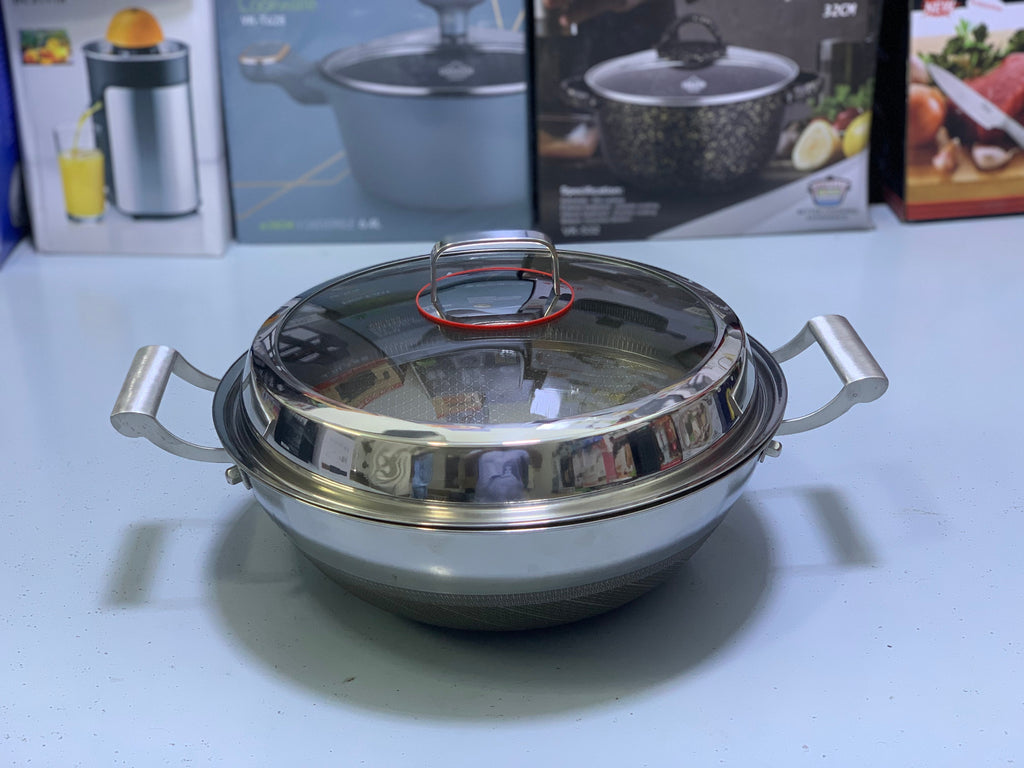 Laser Coating Handi , Karahi, Silver Gray