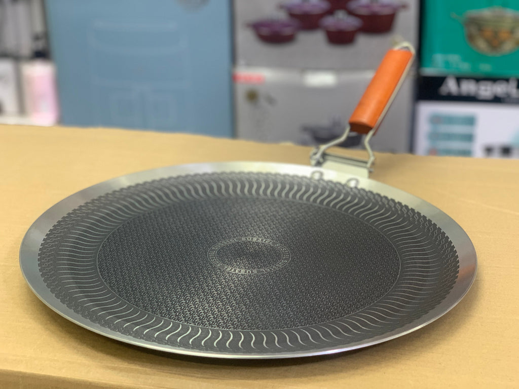 Non Stick Laser Coating Wooden Long Handle Tawa