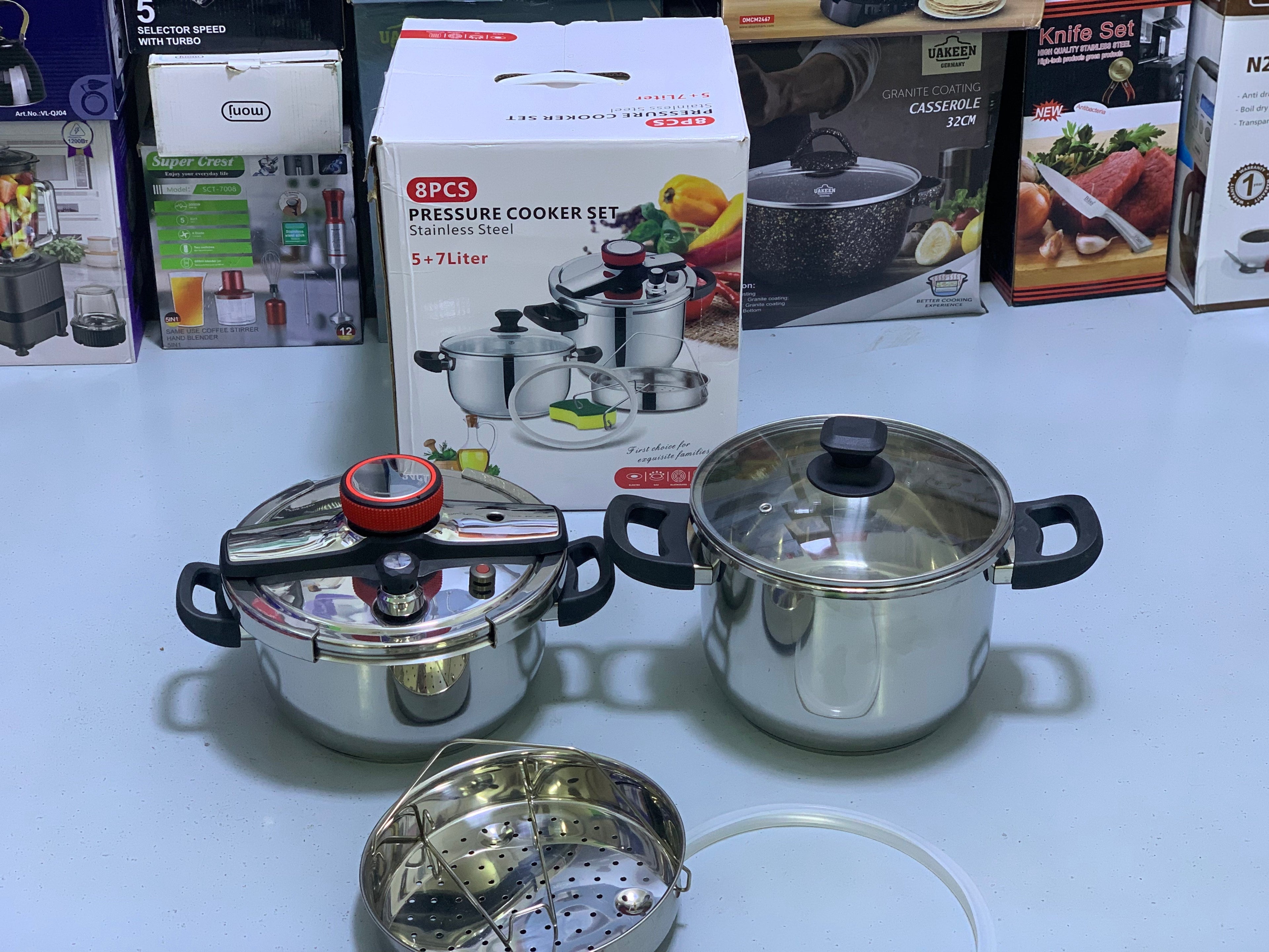 5L and 7L Pressure Cooker Stainless Steel