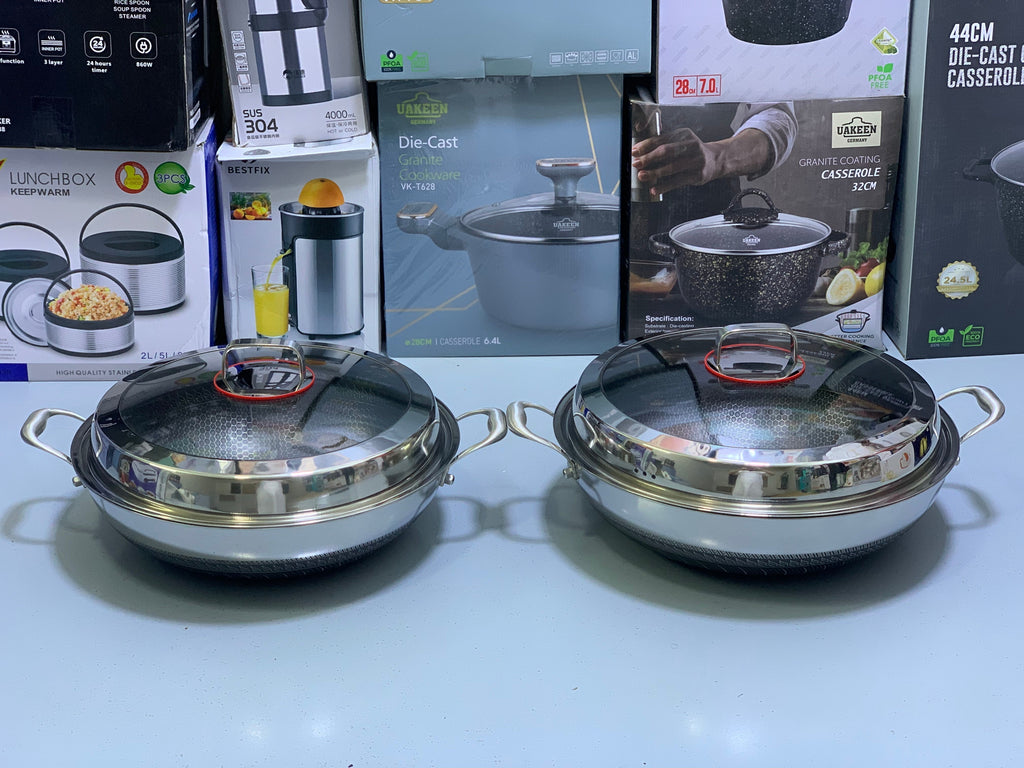 Laser Coating Frying Handi with Solid Handles