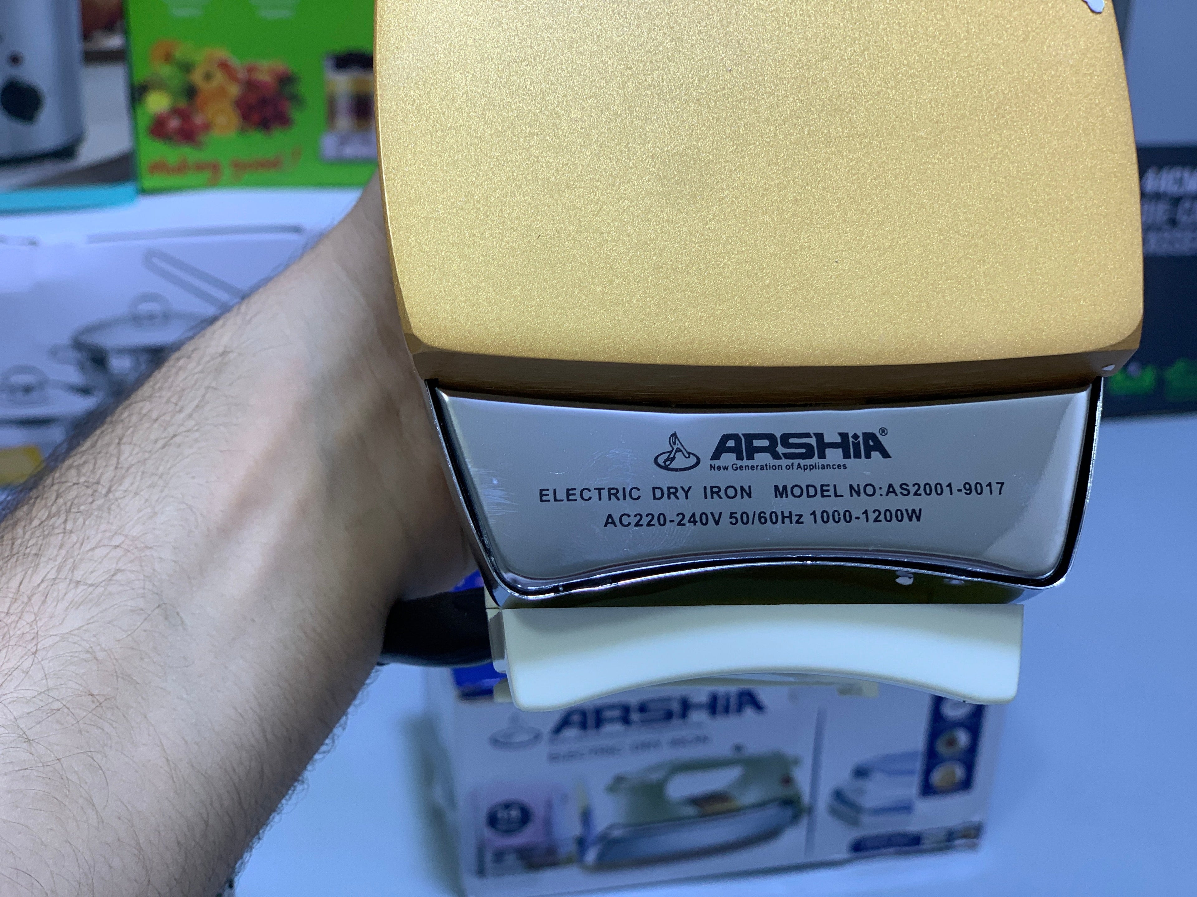 Arshia Dry iron 1200w Non Stick Plate
