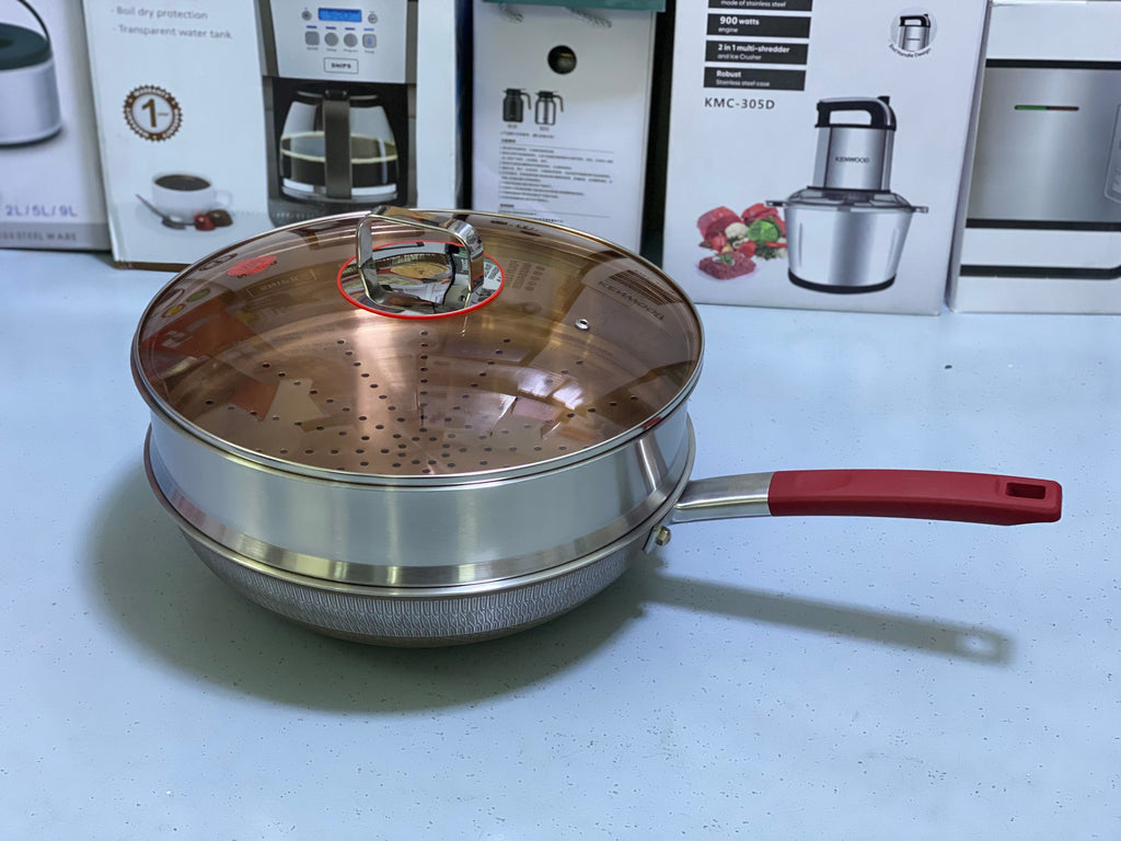 Titanium Material 2 in 1 Frying Pan and Steamer 32cm